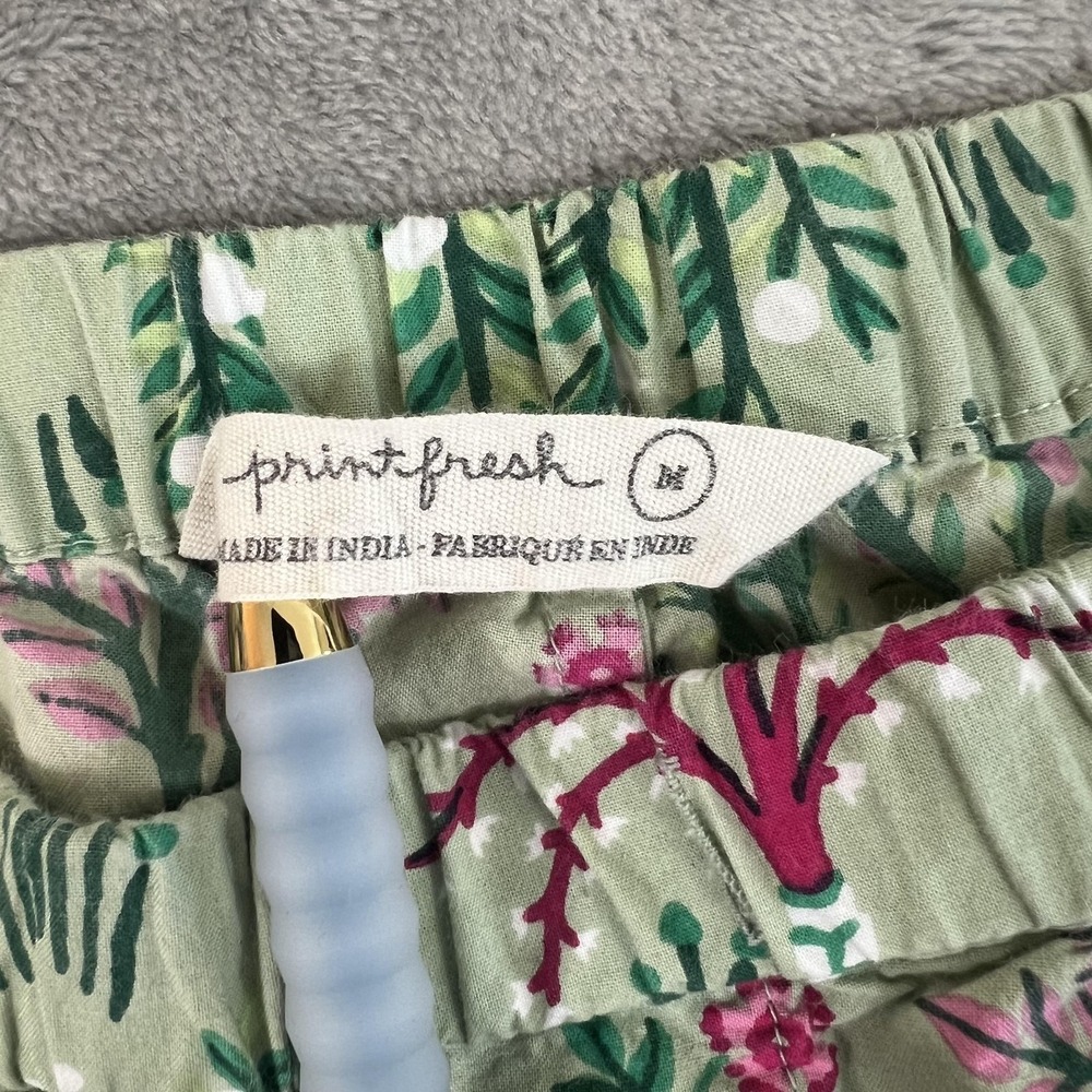 Printfresh Pajama Set Womens Medium Green Camels Courtyard Print Cotton PJs - Picture 5 of 7